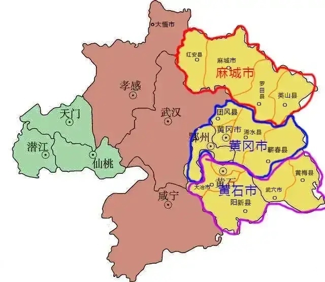 鄂东行政区划调整构思