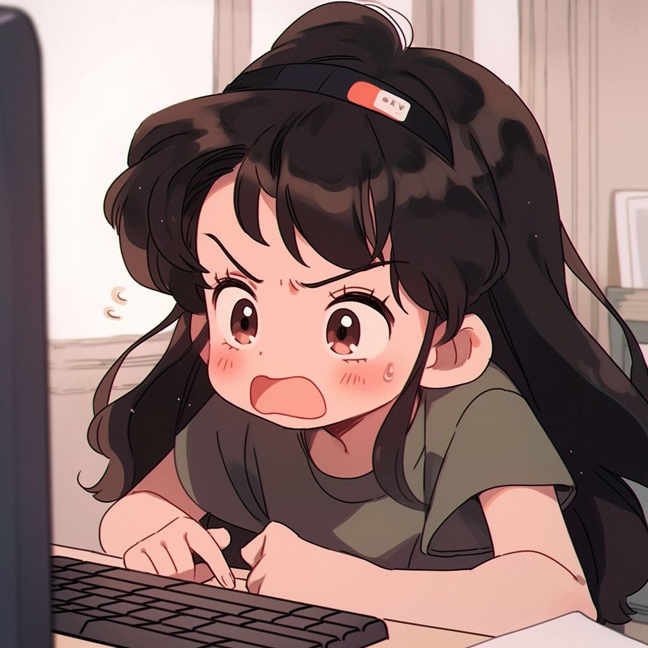 疯狂加班的女生打工人专属头像