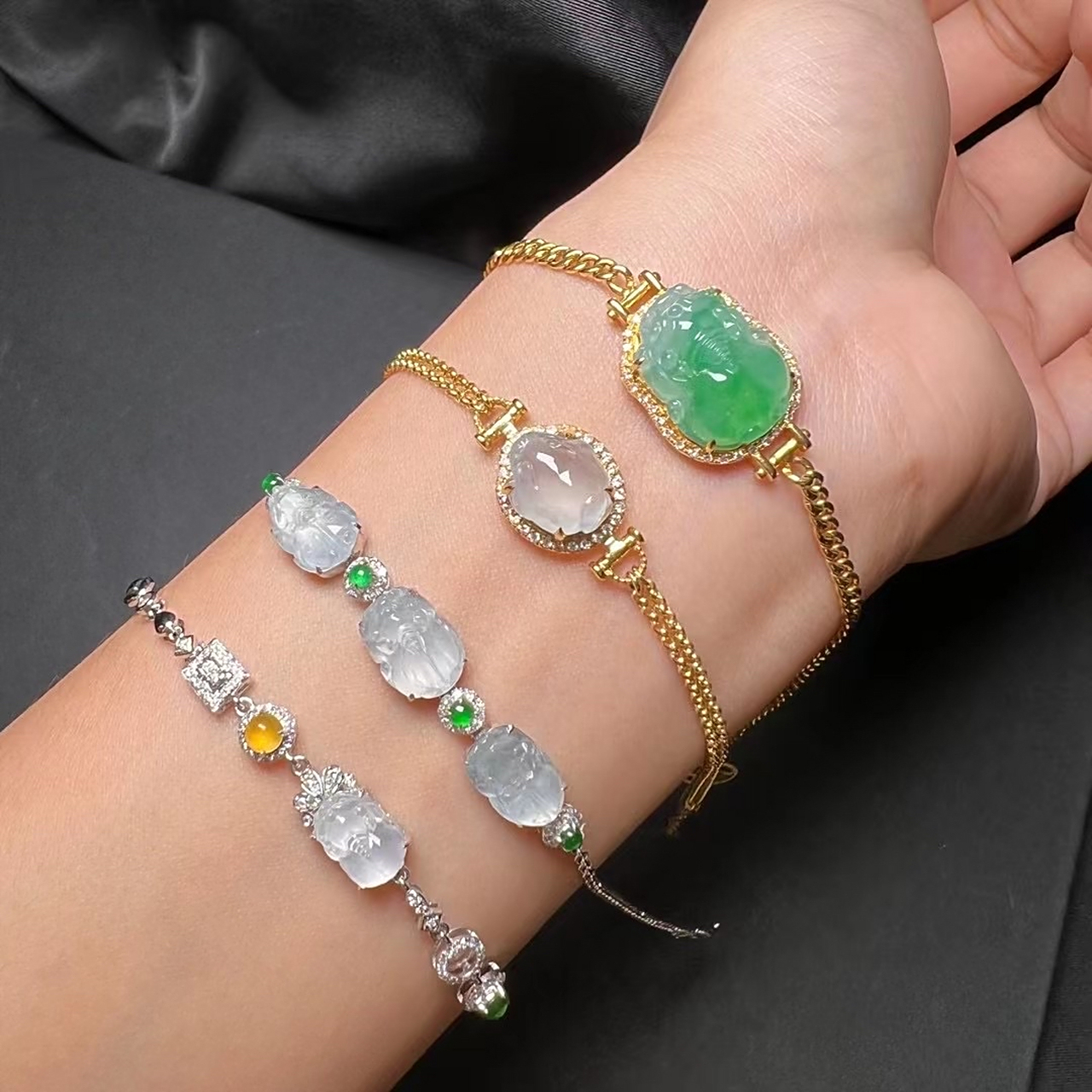 18k金招财貔恘手链[心]