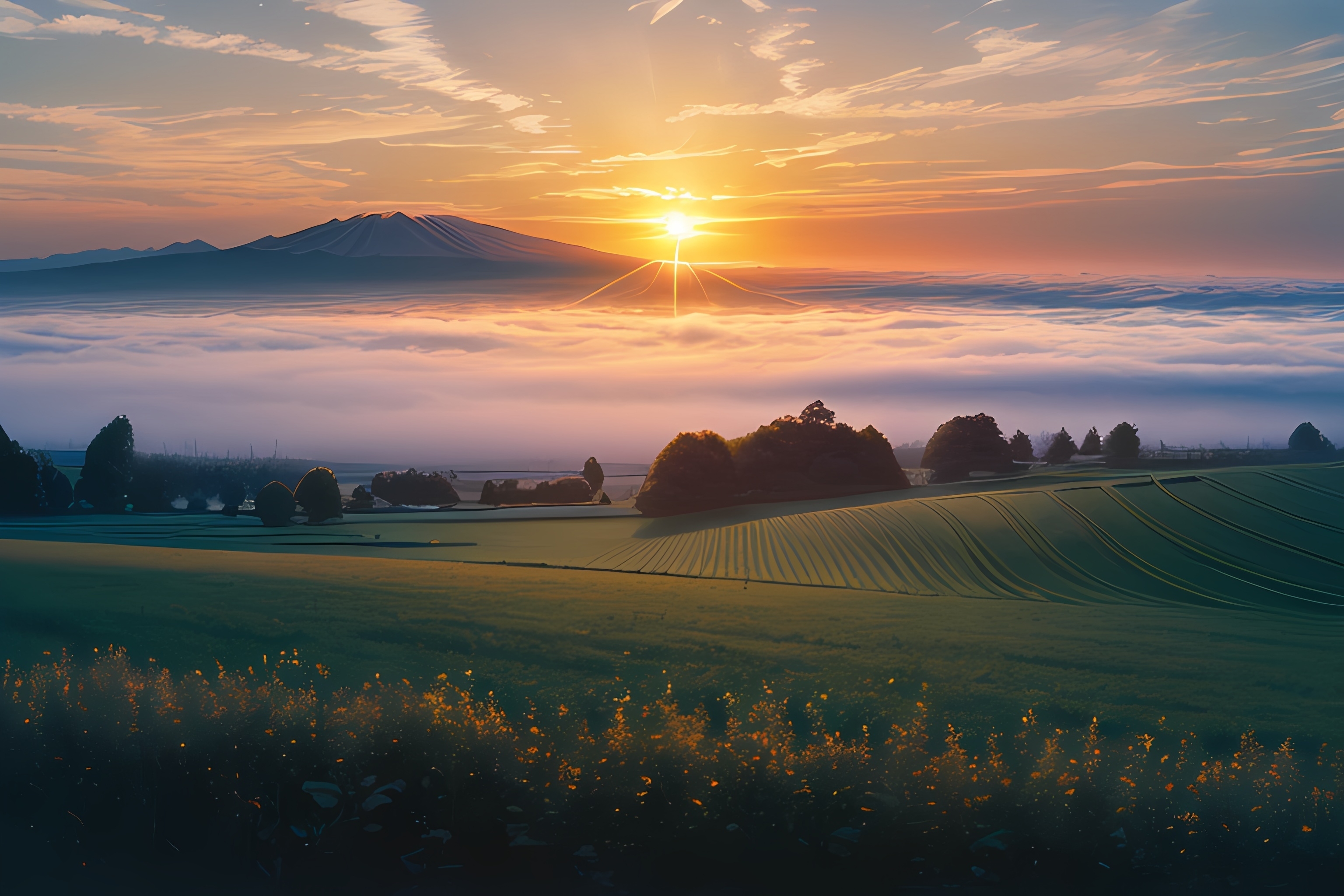 川西平原农村的早晨