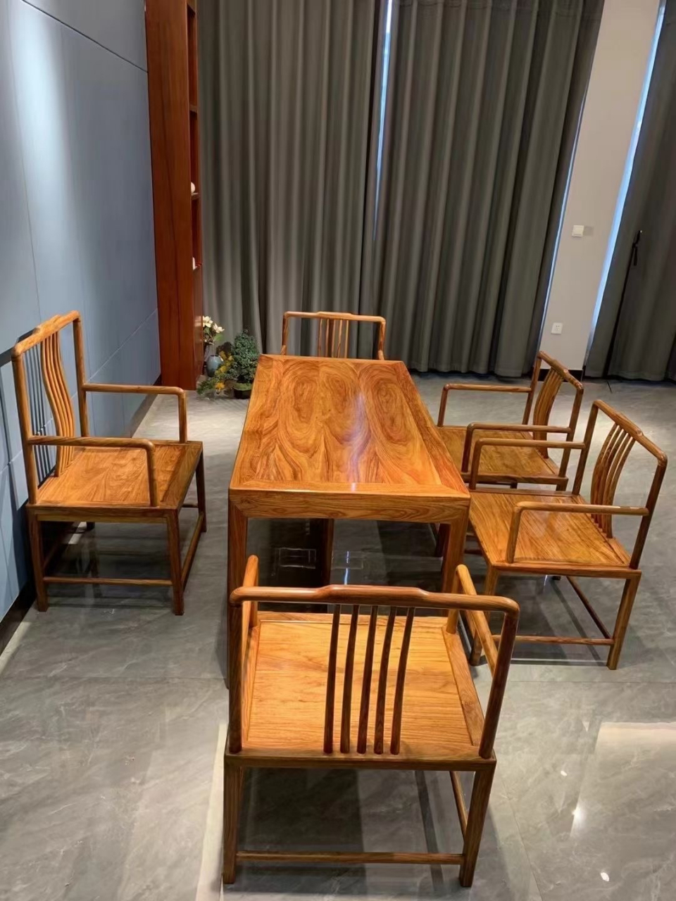 冈比亚刺猬紫檀干泡茶桌特价860092