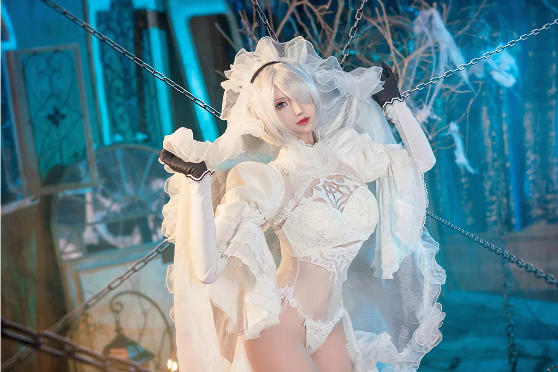 《尼尔机械纪元》2b同人花嫁cosplay