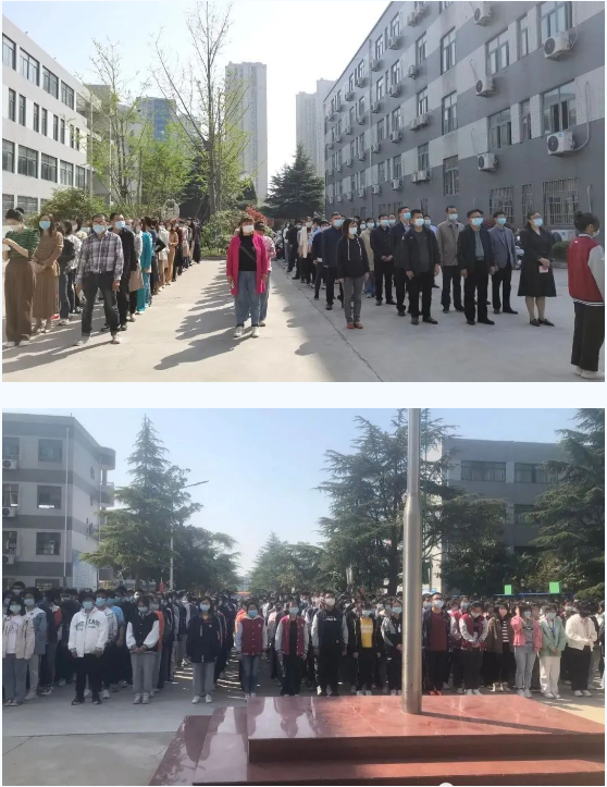 盐城市田家炳中学举行疫情防控主题升旗仪式