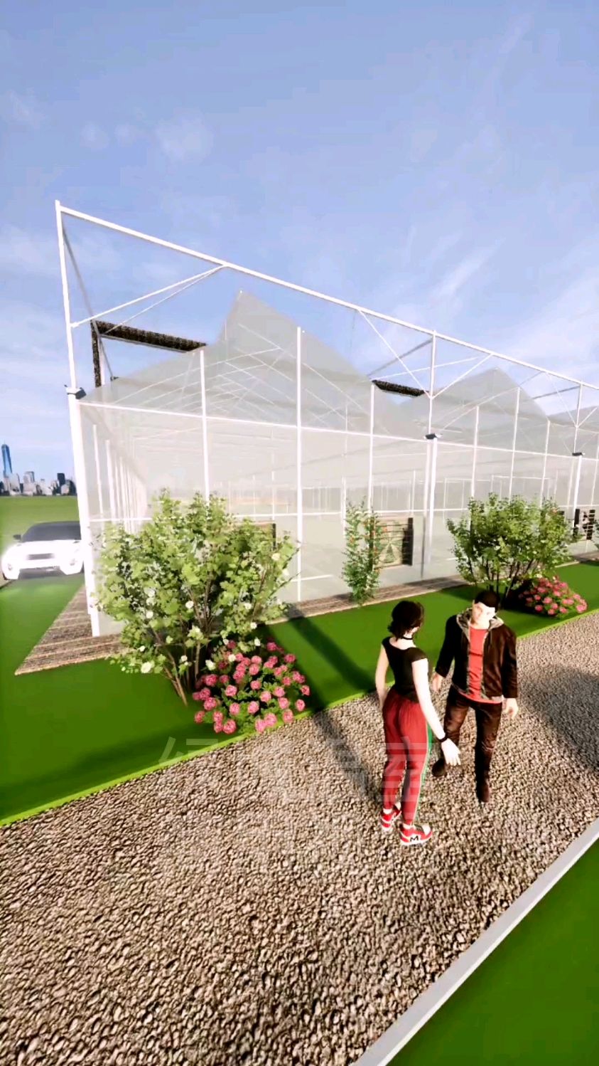 连栋大棚锯齿连栋大棚效果图漫游动画演示-度小视