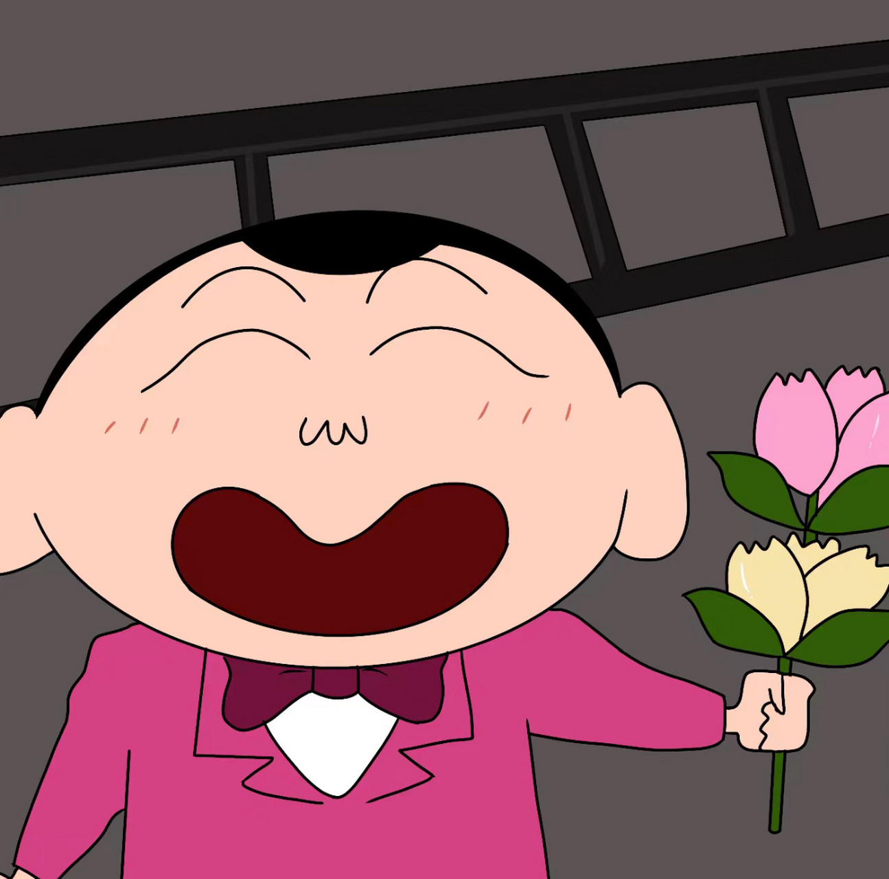 粉色系蜡笔小新 图源原创插画师:野原新酱 676767 #绘画欣赏