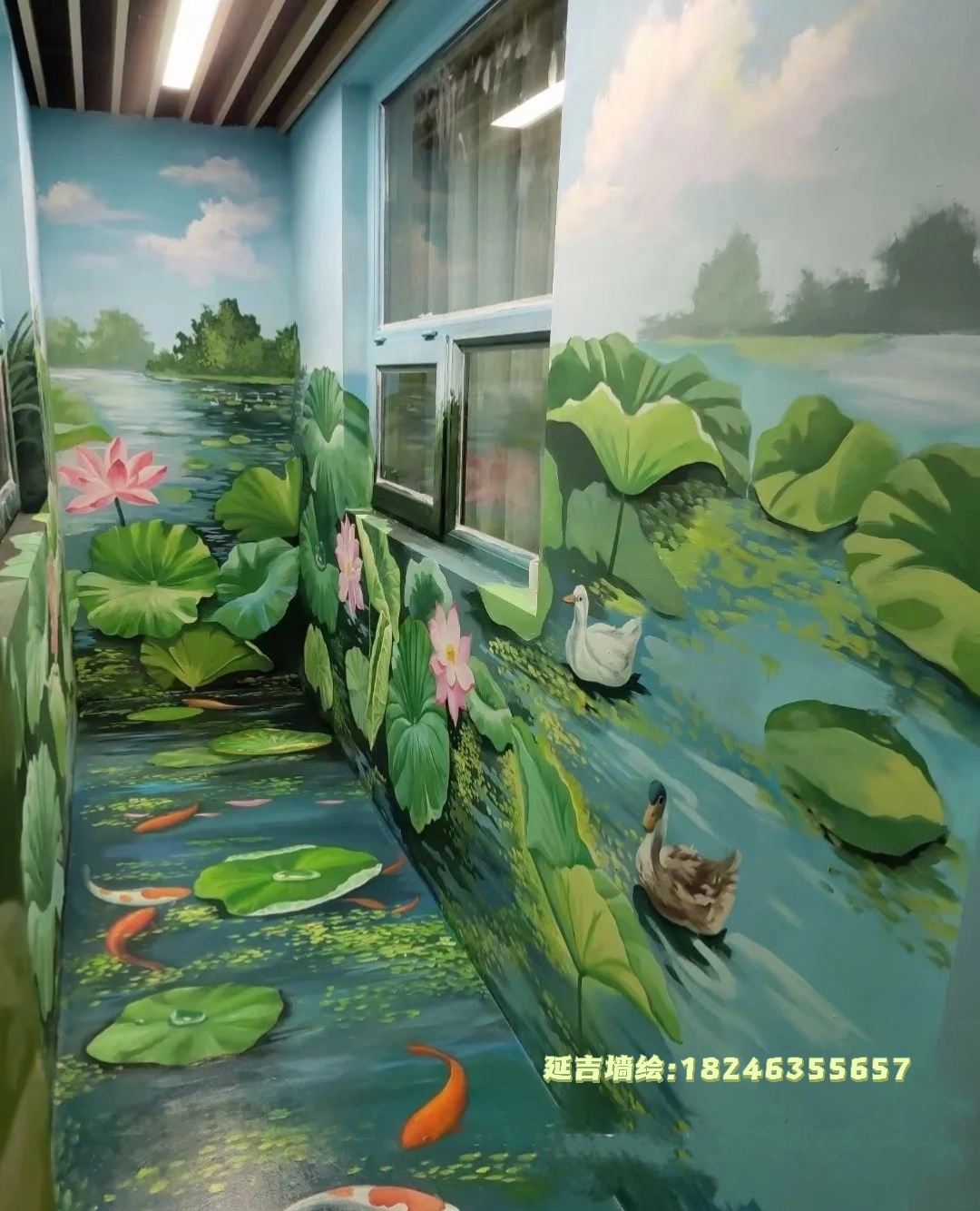 延吉墙绘/延吉餐饮店彩绘/延吉3d手绘墙画/延吉墙体彩绘