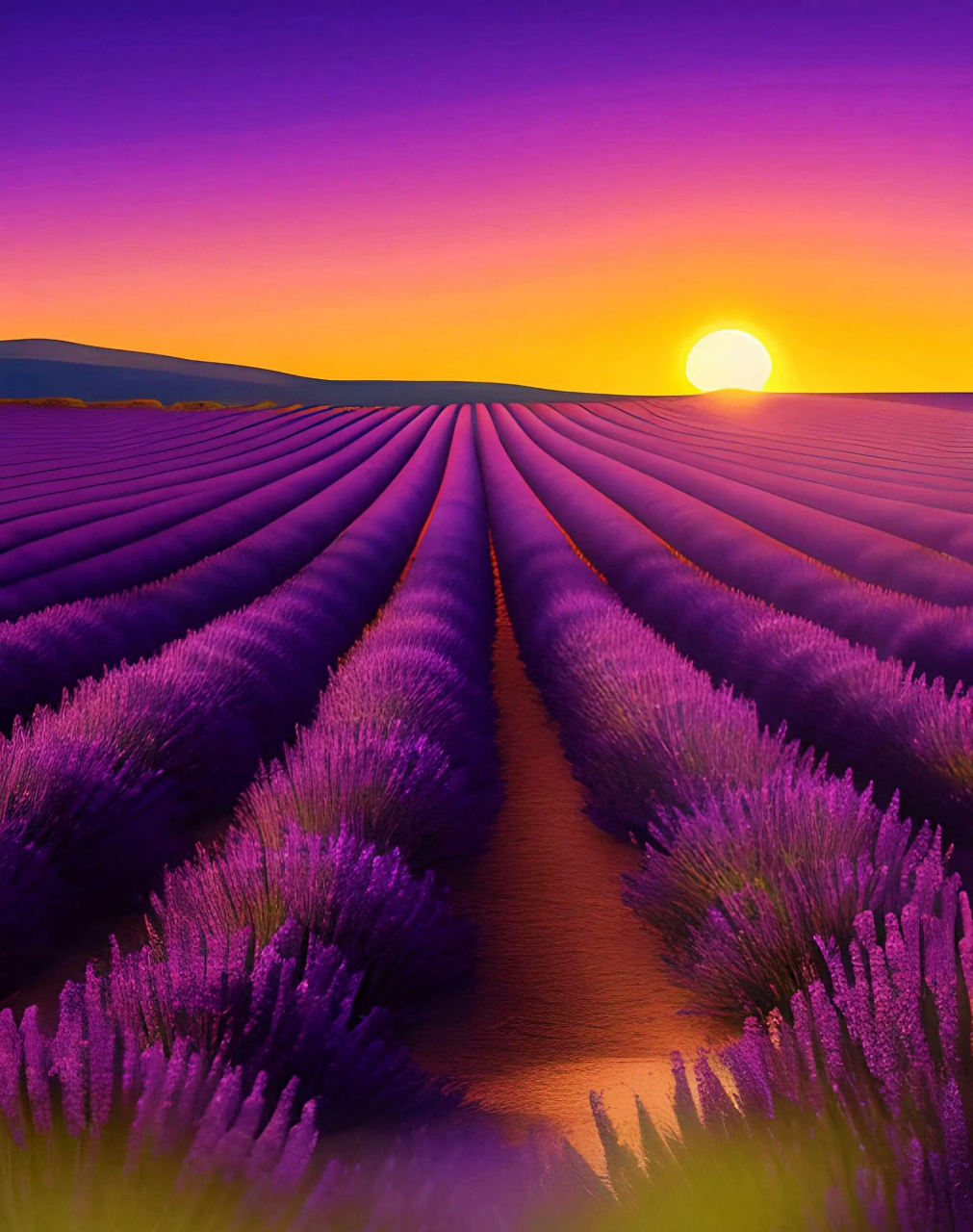 " 夕阳下的紫色花海,浪漫和梦幻撞个满怀 . " #发动态聊亚运