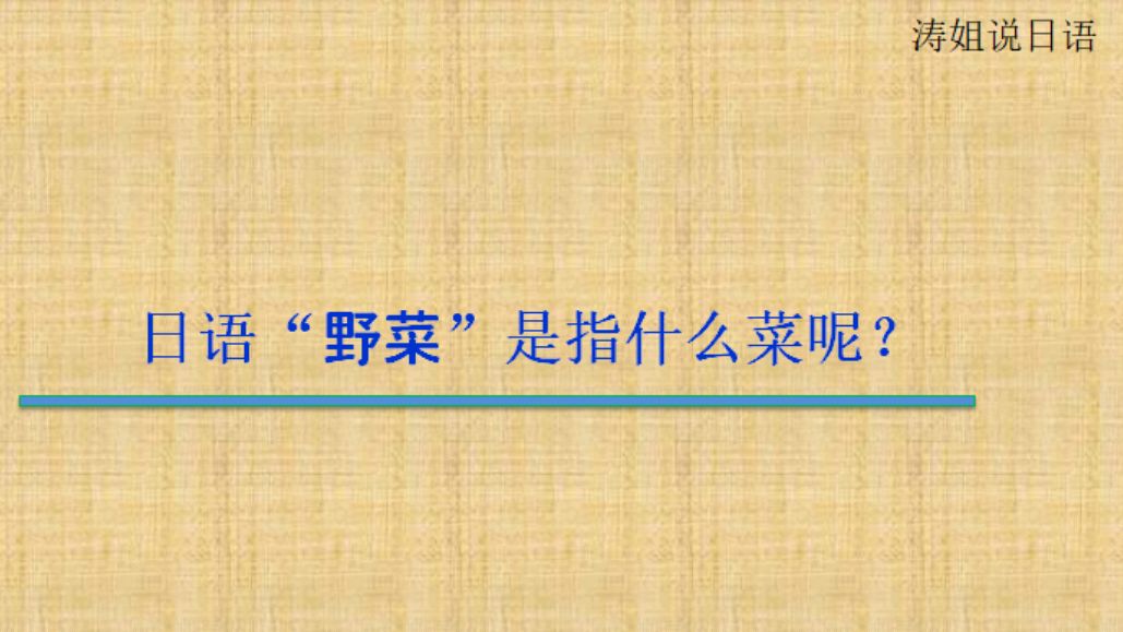 日语“野菜”是指什么菜呢?