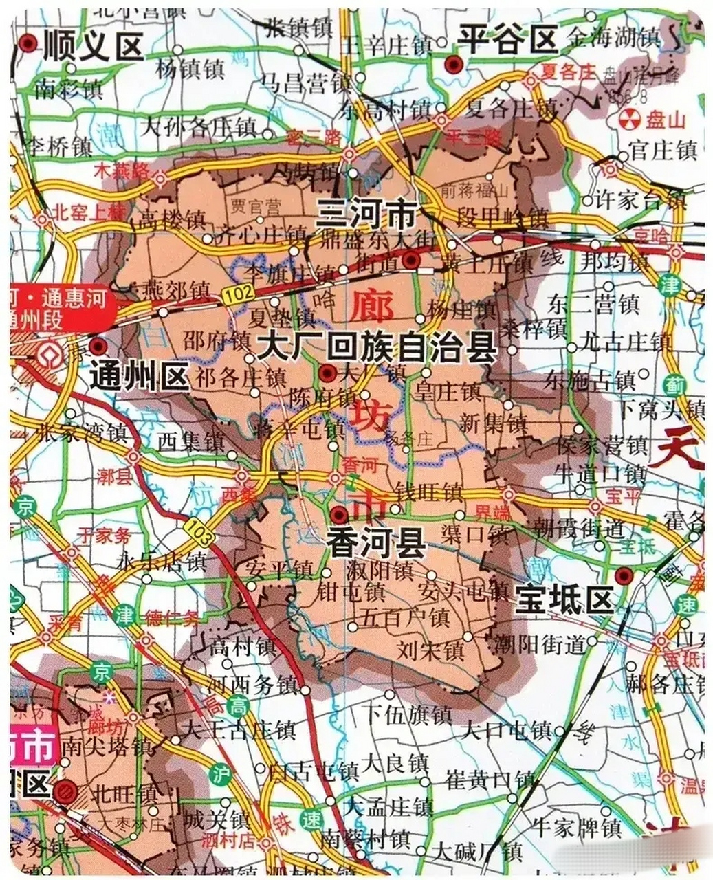 燕郊地图图片