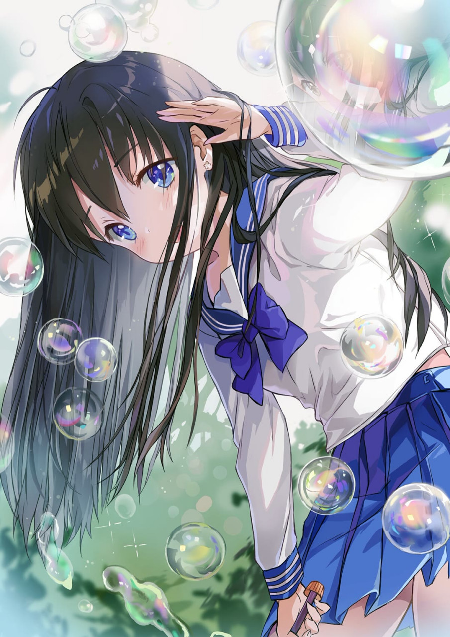 高清动漫壁纸# 再热闹的街道,一个人走也是孤独的.