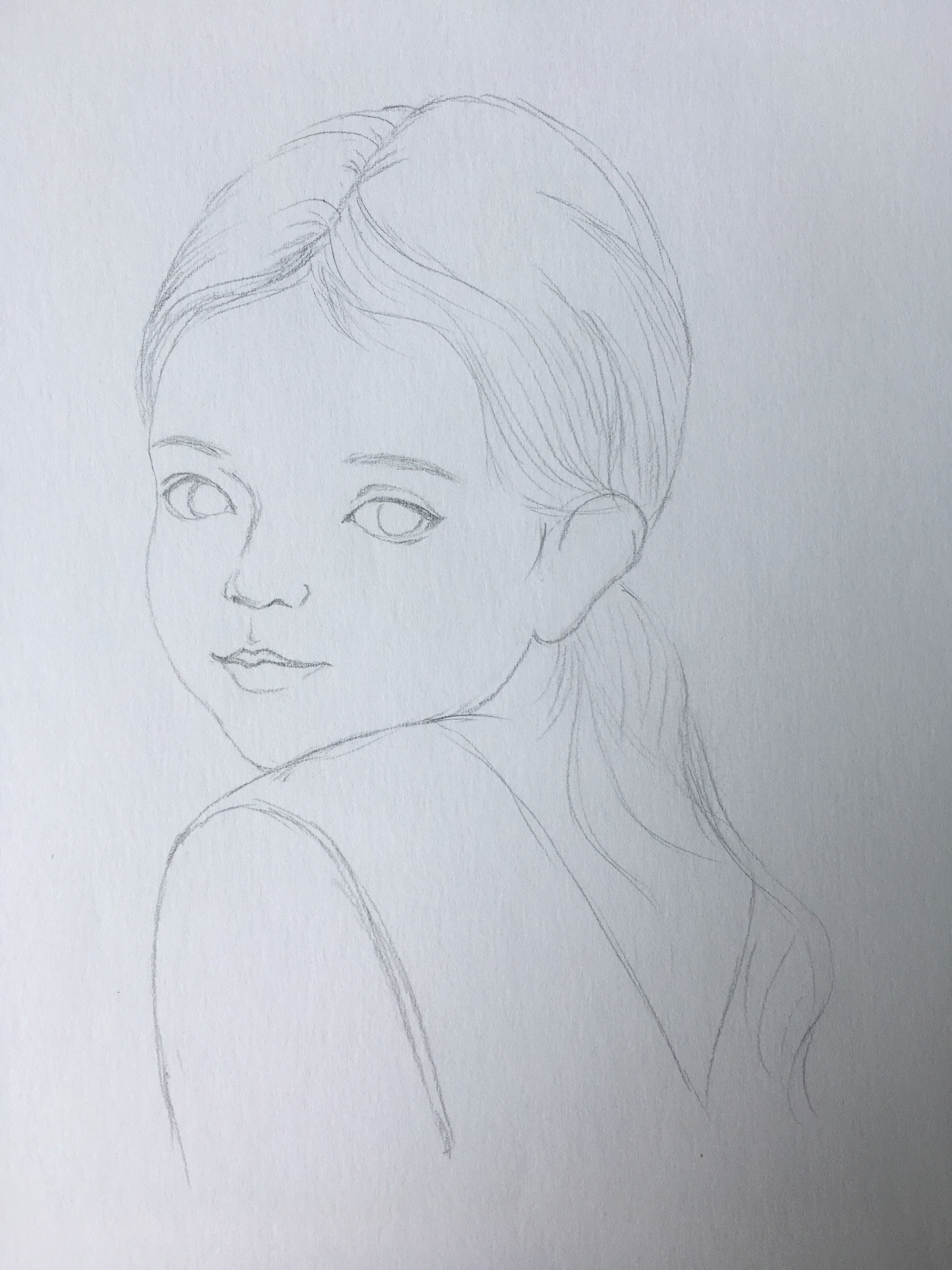 回眸女孩绘画步骤