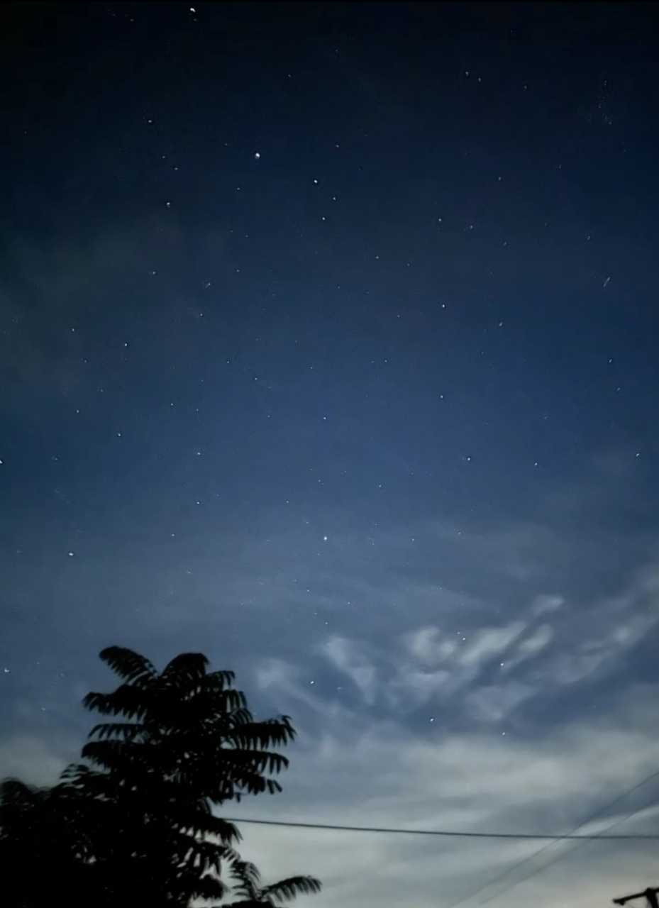 看农村的夜晚,这星星多亮,天空多清澈