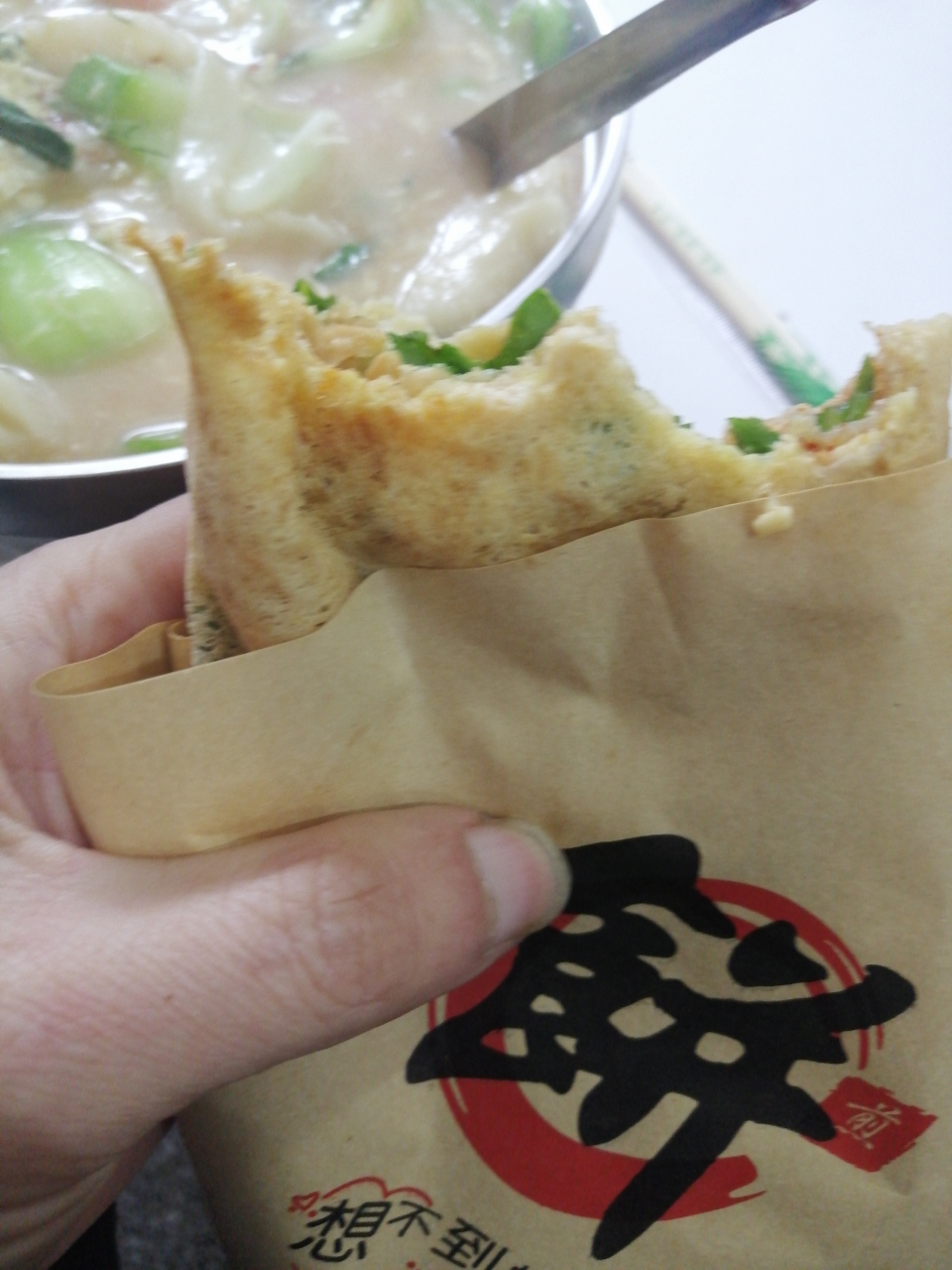 疙瘩汤,杂粮煎饼!
