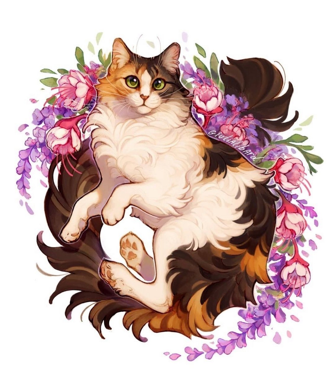 画师giulialibard的猫咪作品 676767 #绘画欣赏