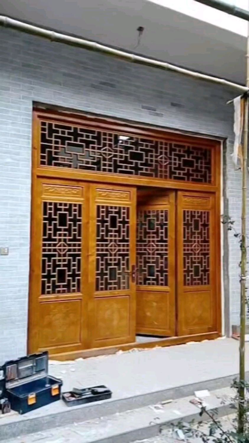 中式四合院入户门进户大门乡村祖屋祠堂三合院堂屋大门民宿餐厅大门