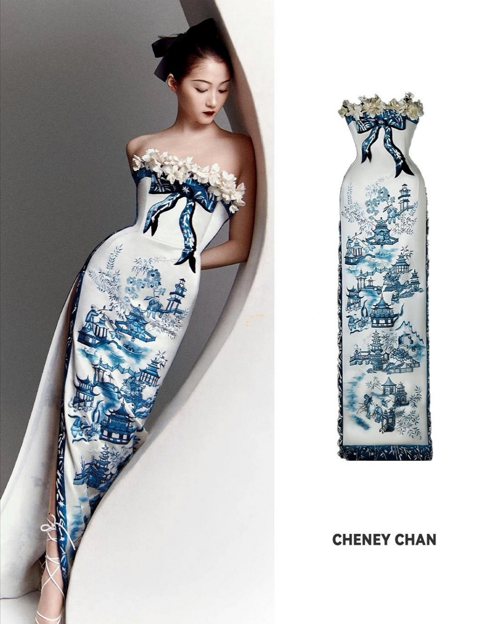 关晓彤杂志封面惊艳亮相,其中,一套中国风高定礼服出自国内知名设计师