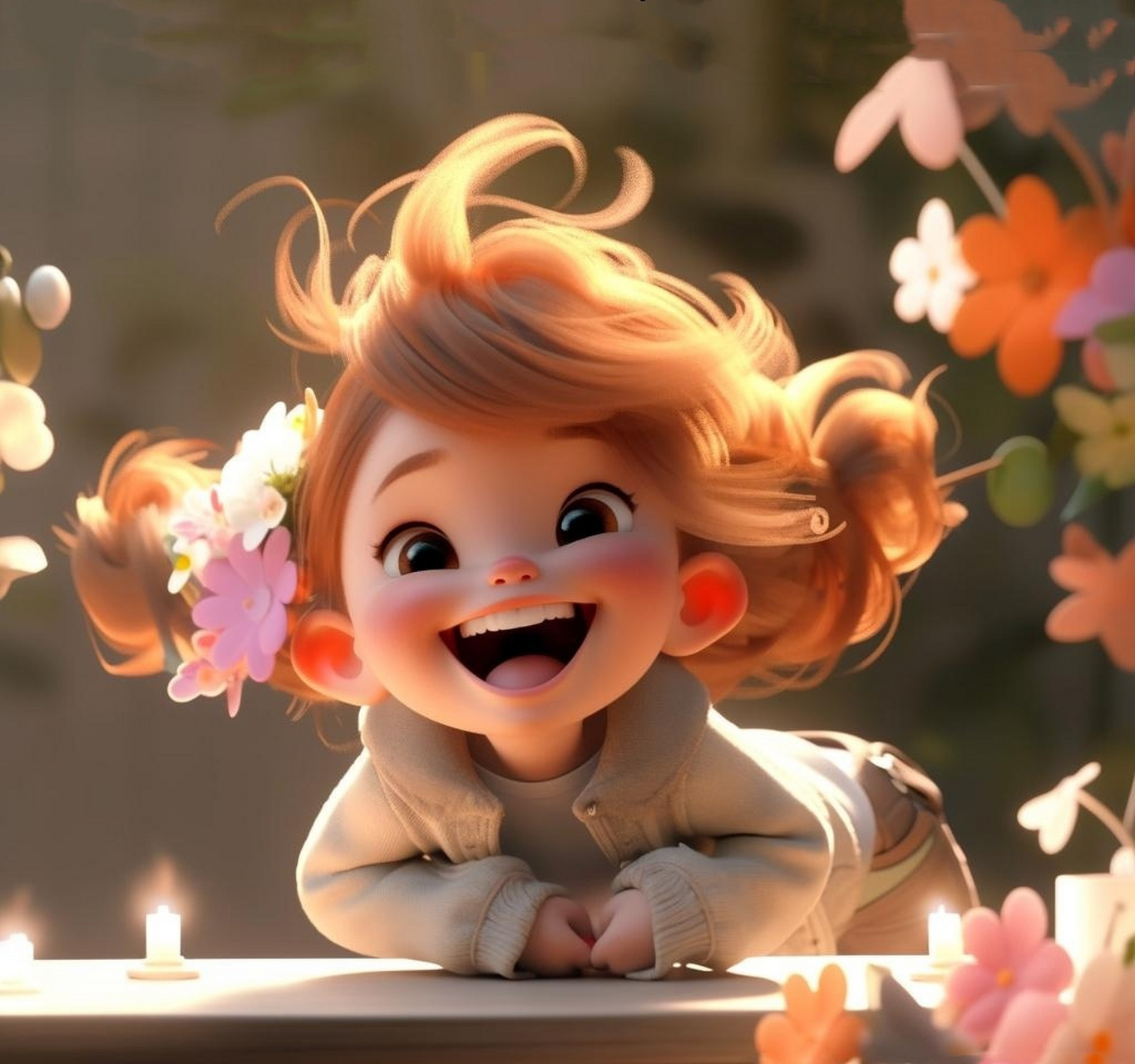 哈哈快乐女孩治愈头像.