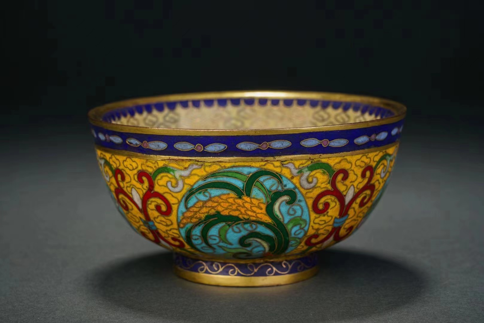 铜胎掐丝珐琅鎏金花纹赏碗|鎏金景泰蓝|小盏杯