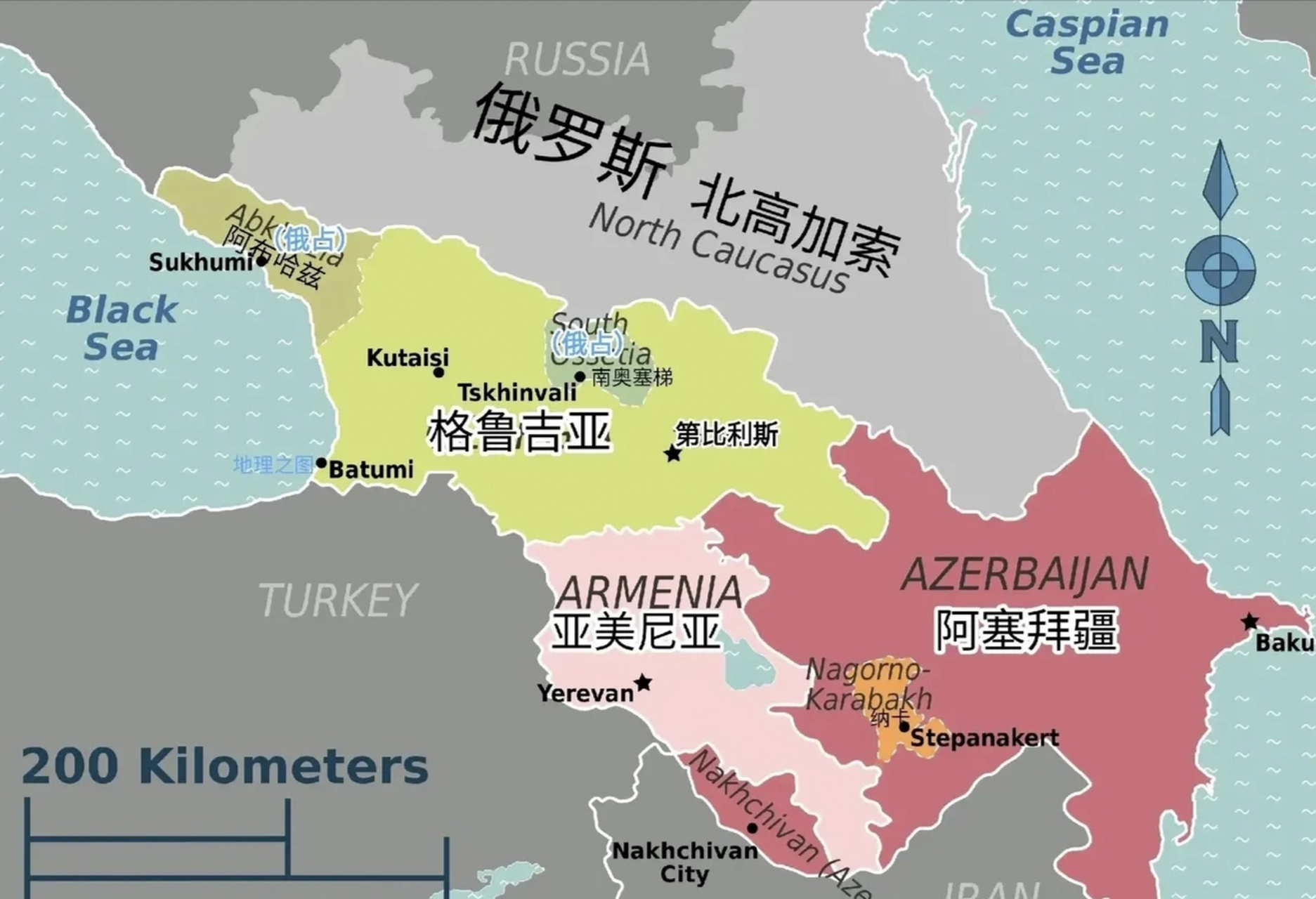 阿赛拜疆地图图片