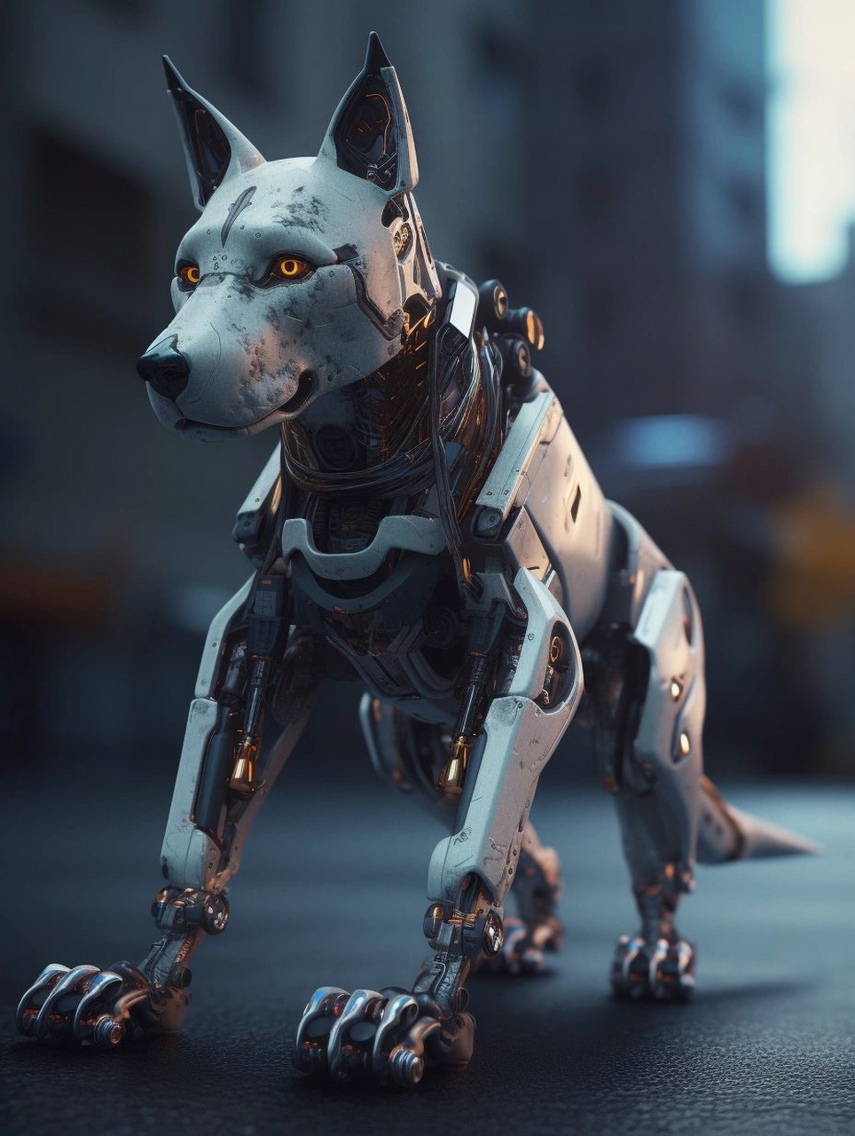 mj 制作 【机器狗,西伯利亚雪橇犬】|||ai元年赛博机械狗#ai绘画
