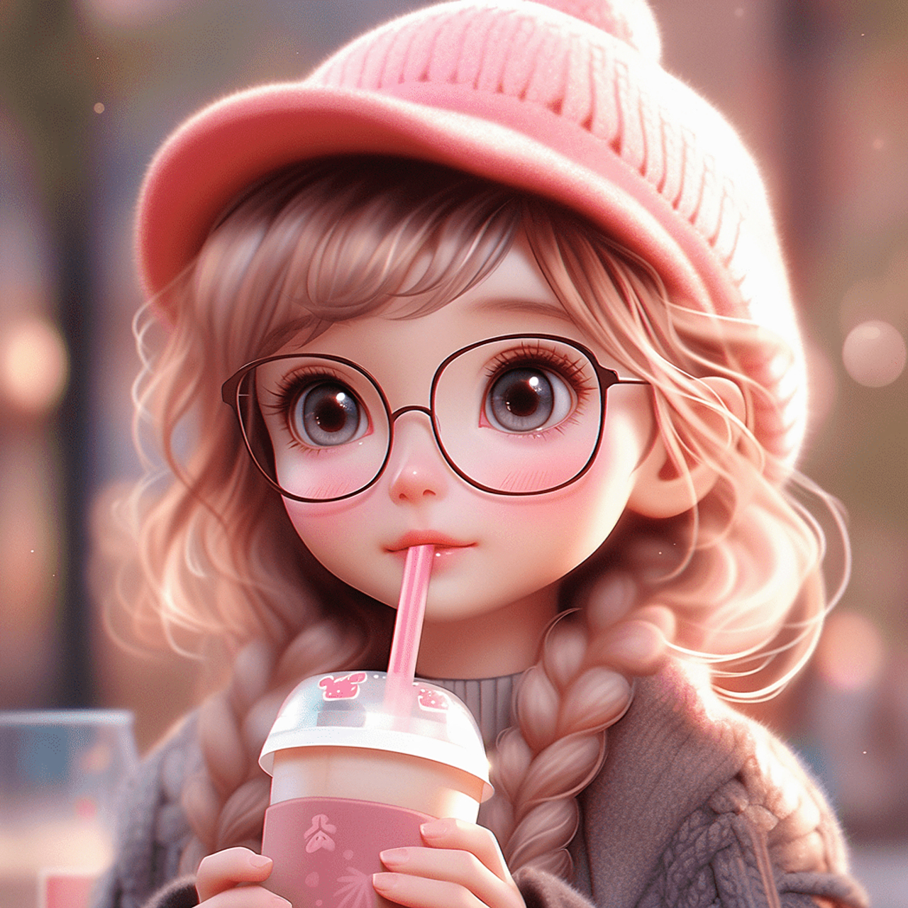 秋天怎能没有奶茶,一组萌系奶茶头像#ai绘画# #百万创作者计划