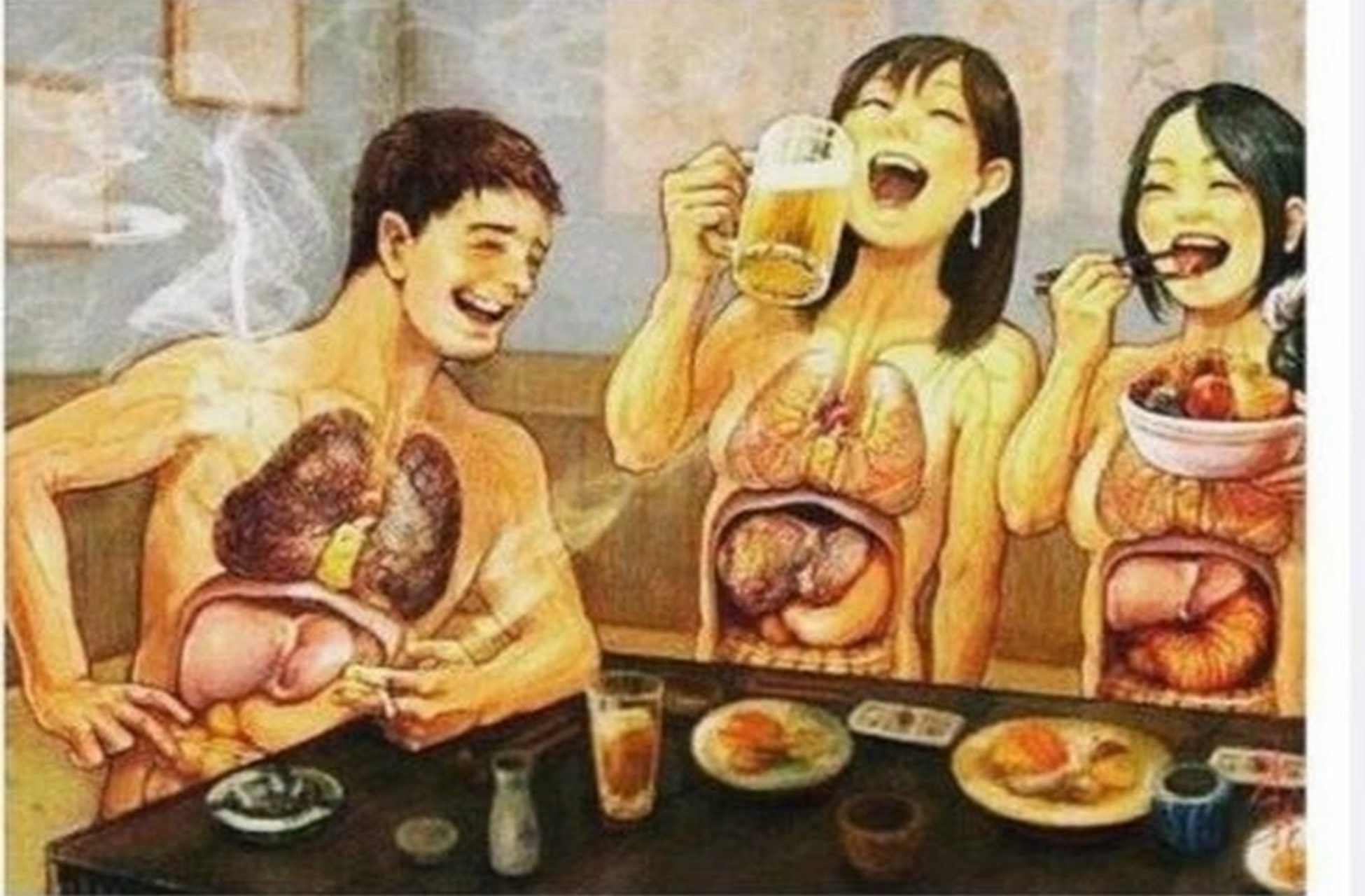 抽烟伤肺,喝酒伤肝,谈情伤心,评论伤神.