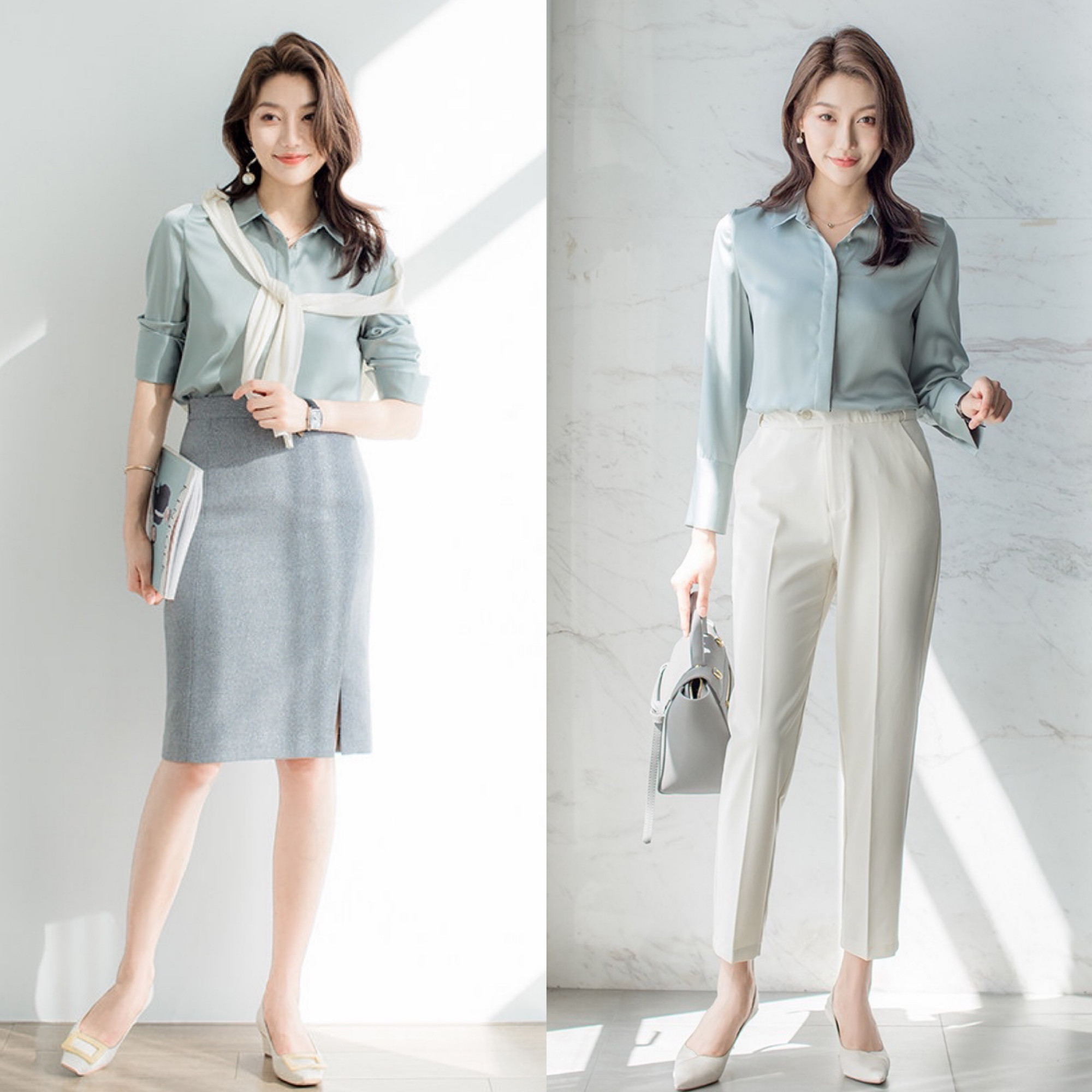 初秋简约通勤风穿搭,有气场又不失女人味,上班族照着穿不出错