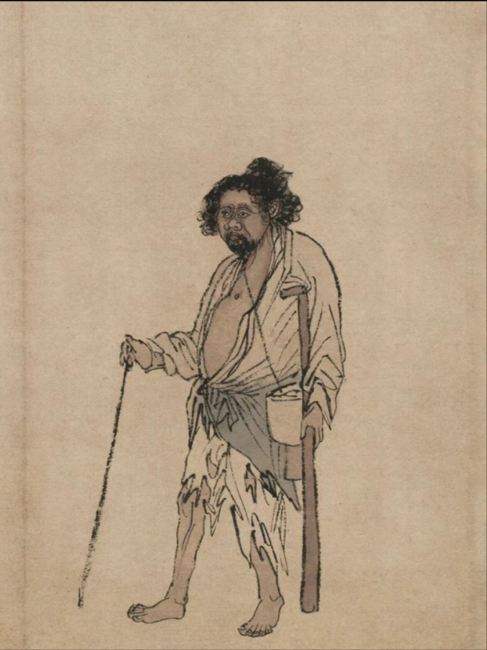 明朝时期,东南老百姓受灾的"流民图",此幅画卷为周臣所画,现藏于