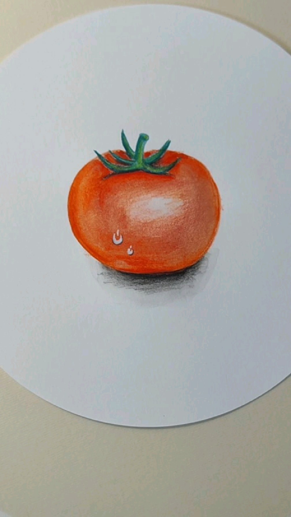 彩铅笔画西红柿一起画吧