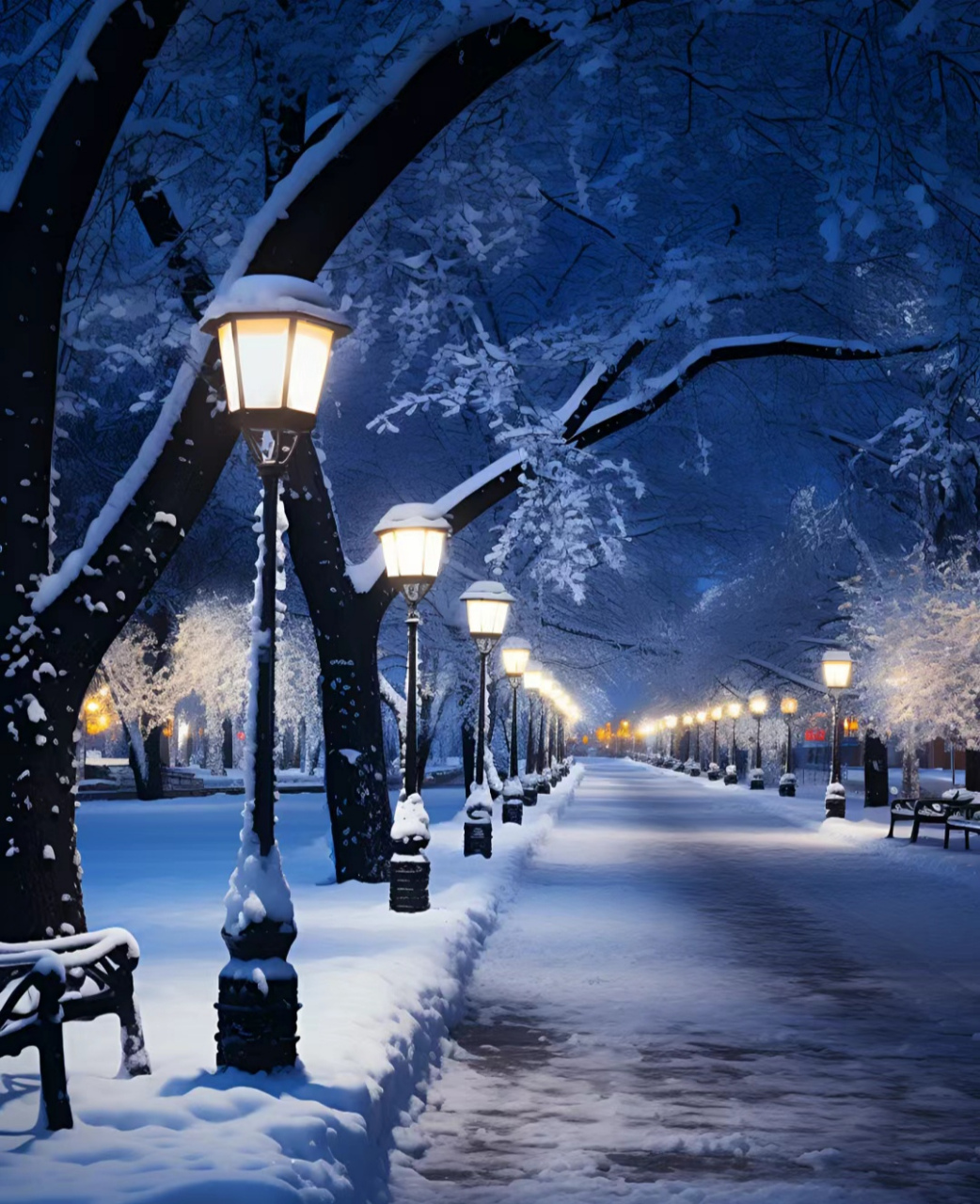 夜里的雪景#本地美食推荐官