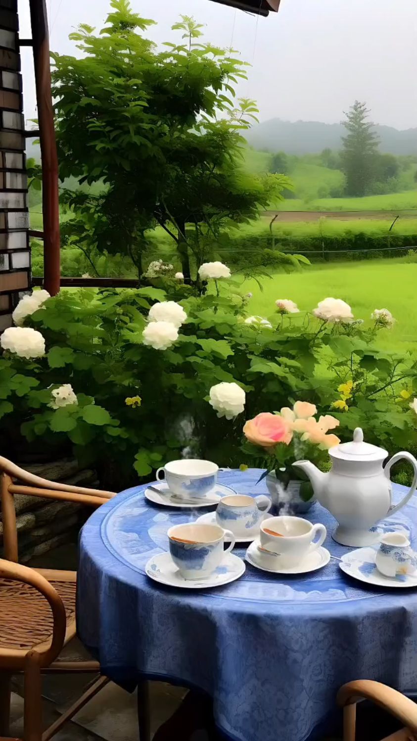 偷得浮生半日闲,安静院子一杯茶,享受山间的宁静与惬意.