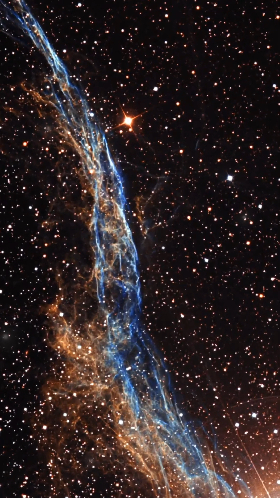 ngc6960 西面纱星云,是一颗大质量恒星5000年前爆炸死亡后留下的遗迹