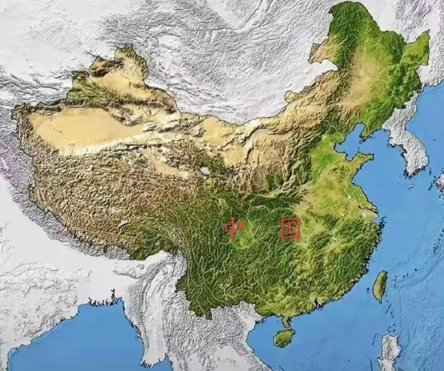 关于中美两国的地形图,你认为谁的地理条件更加优越呢?