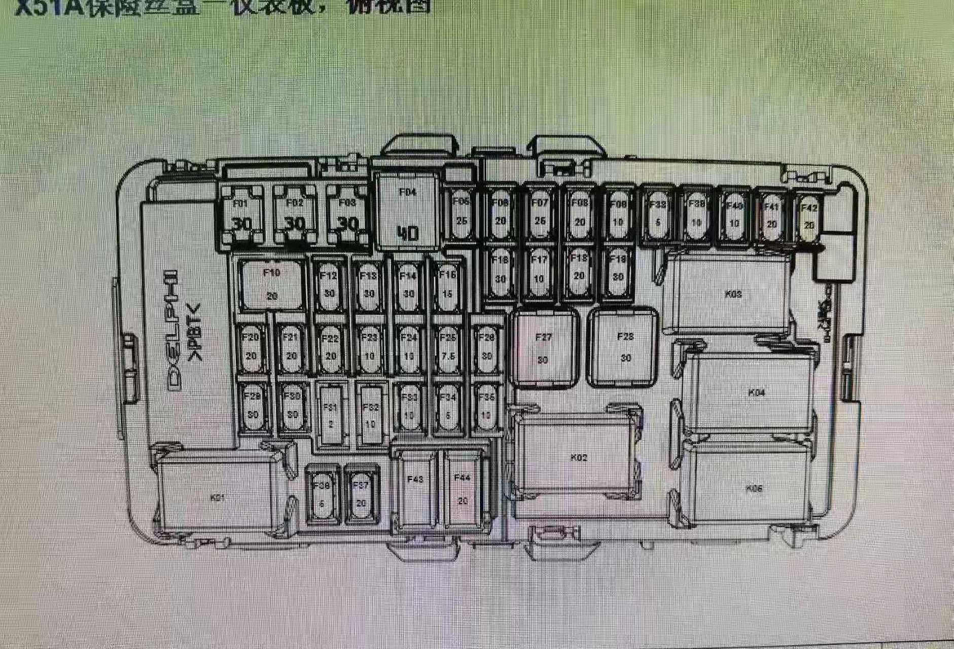 别克gl8保险盒对照表图片