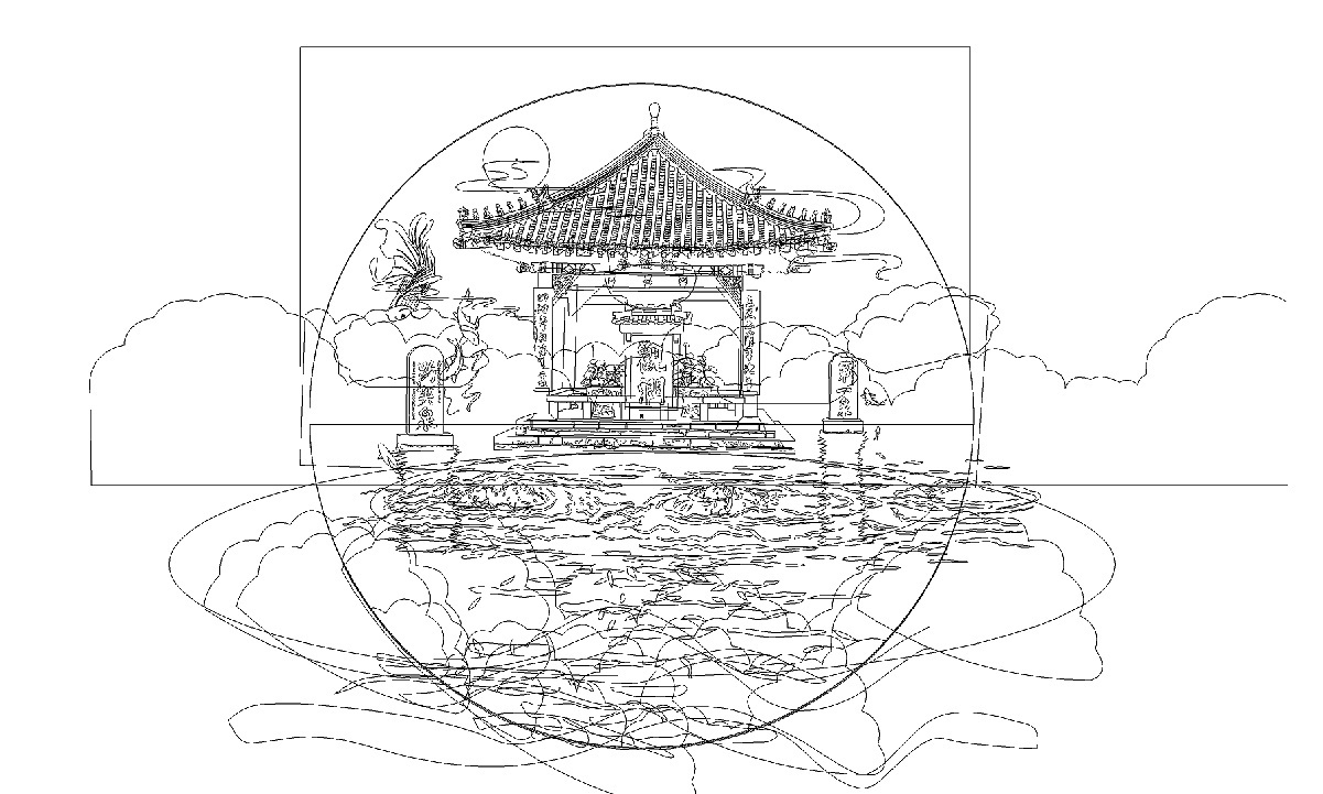 济南地标性建筑简笔画图片