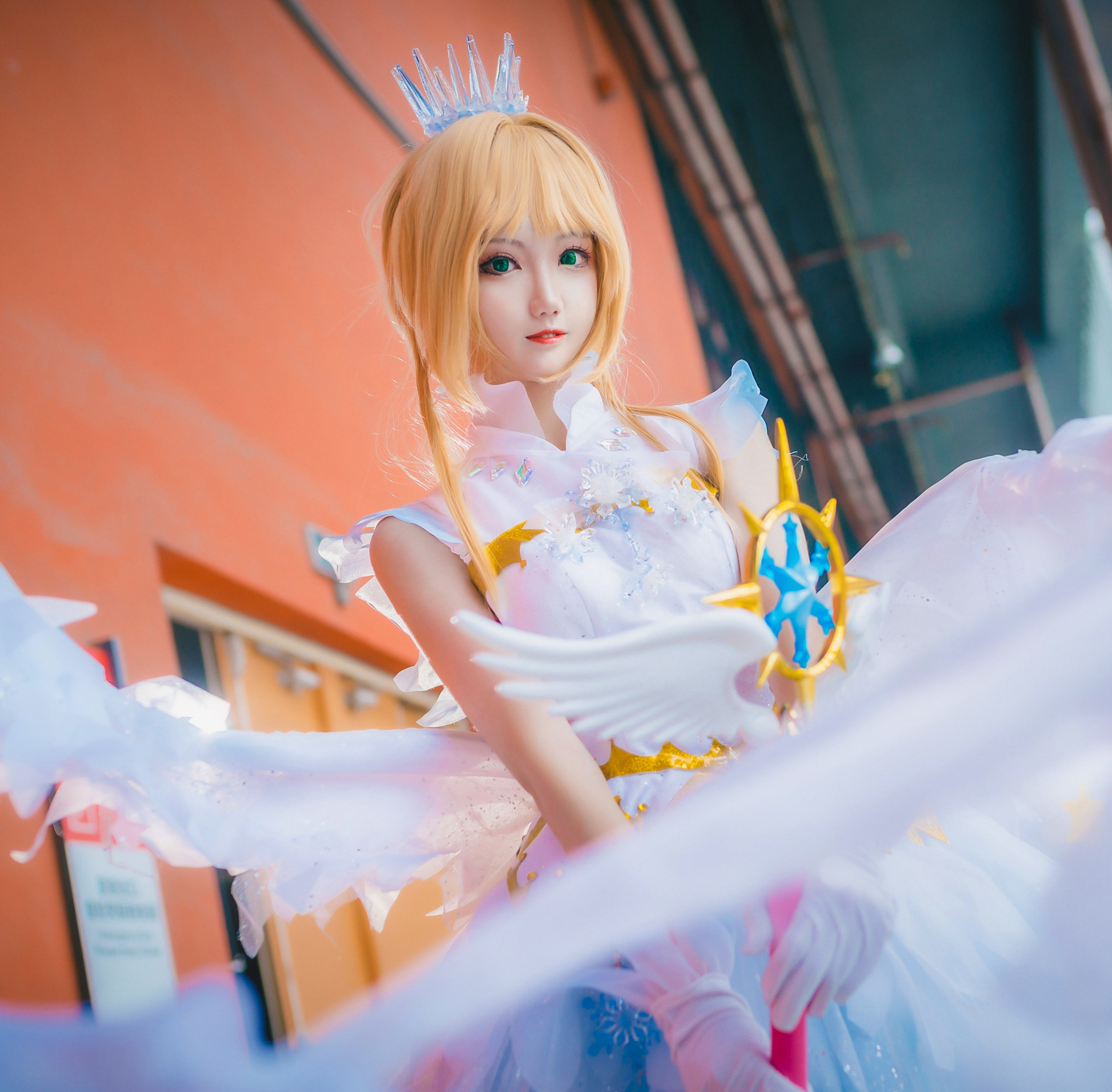 木之本樱cos,把你装扮的这么可爱,这件衣服也是知世帮你做的吗