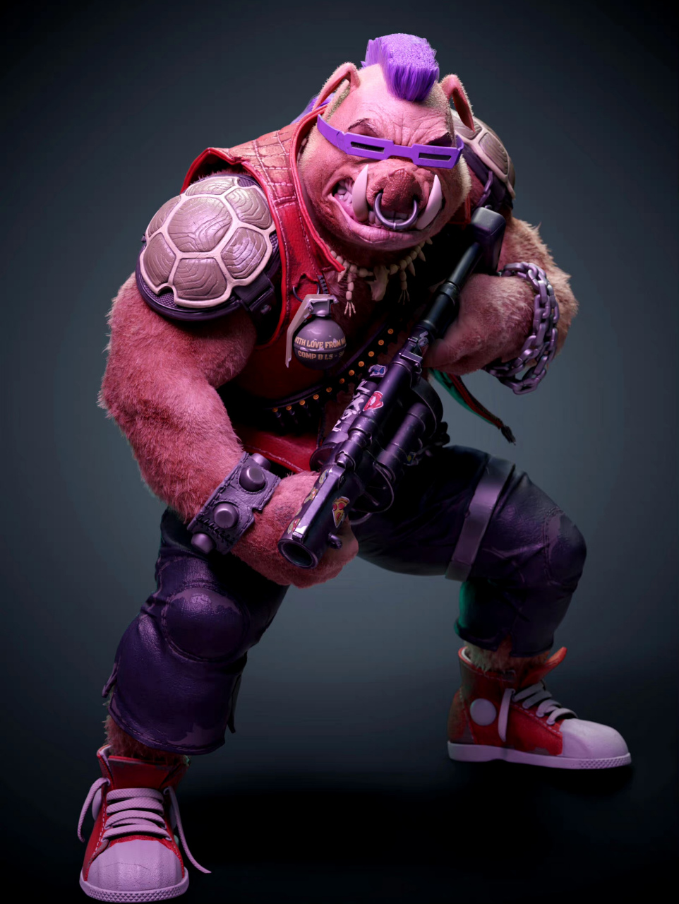 建模欣赏:忍者神龟 猪面,建模师 viktor berendeev.