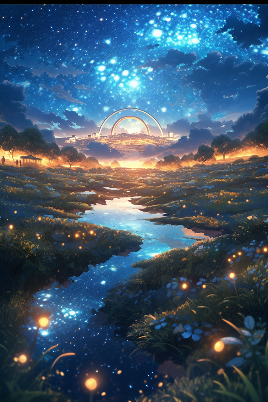 ai生画# #ai共创计划# #3d动漫# #唯美夜景# #治愈系风景