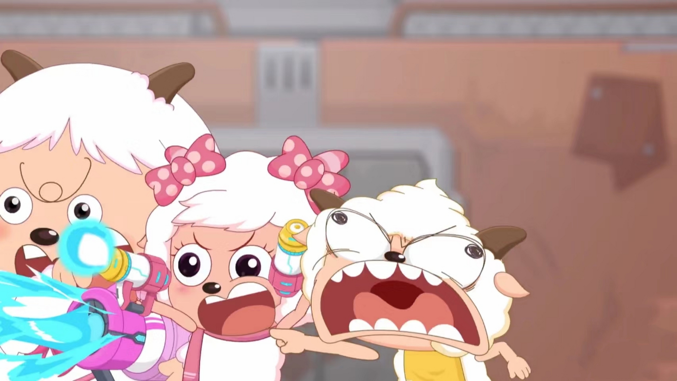 懒羊羊和沸羊羊的表情太好笑了吧,哈哈哈哈哈!大家看羊村守护者7了吗?