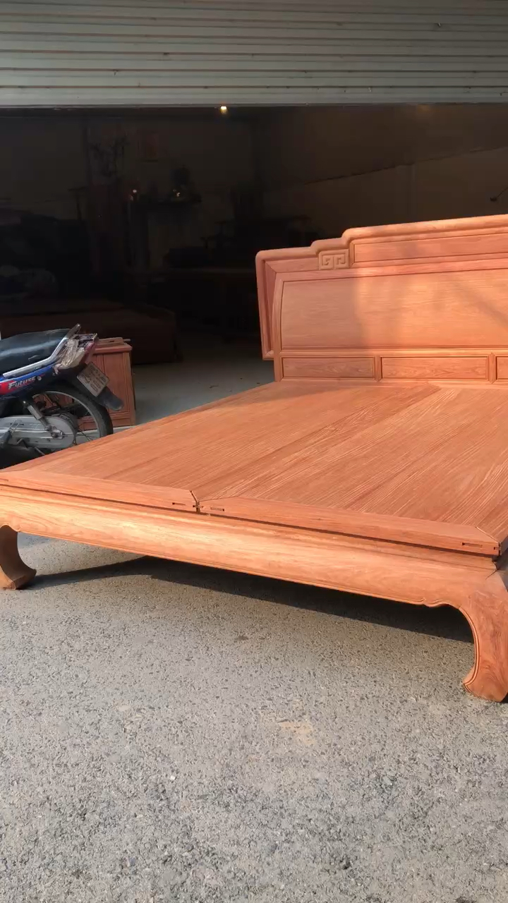 缅甸花梨大果紫檀国色天香大脚床