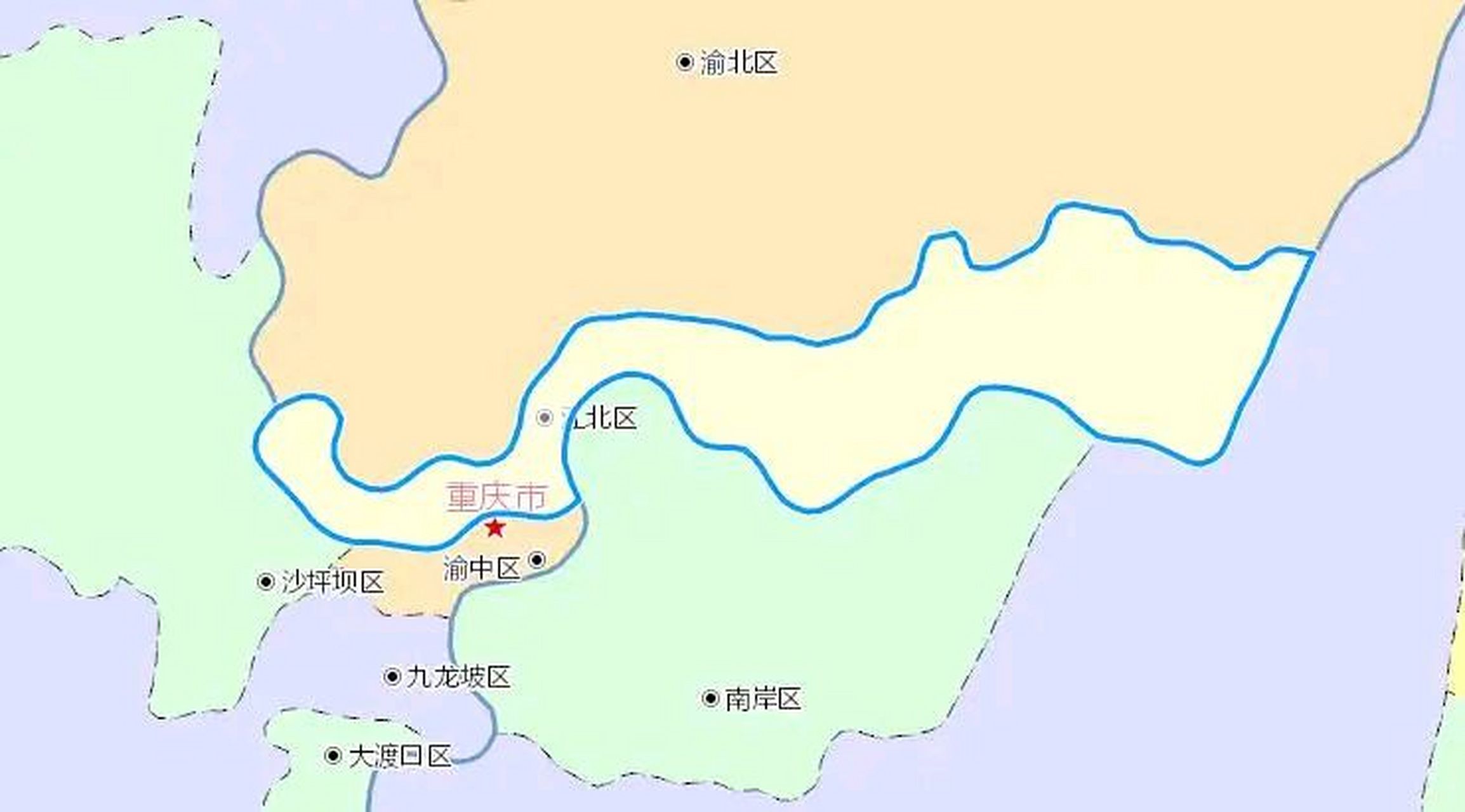 重庆江北区的地图真是有趣,瘦长瘦长的,东西长约40公里,南北最窄只有2