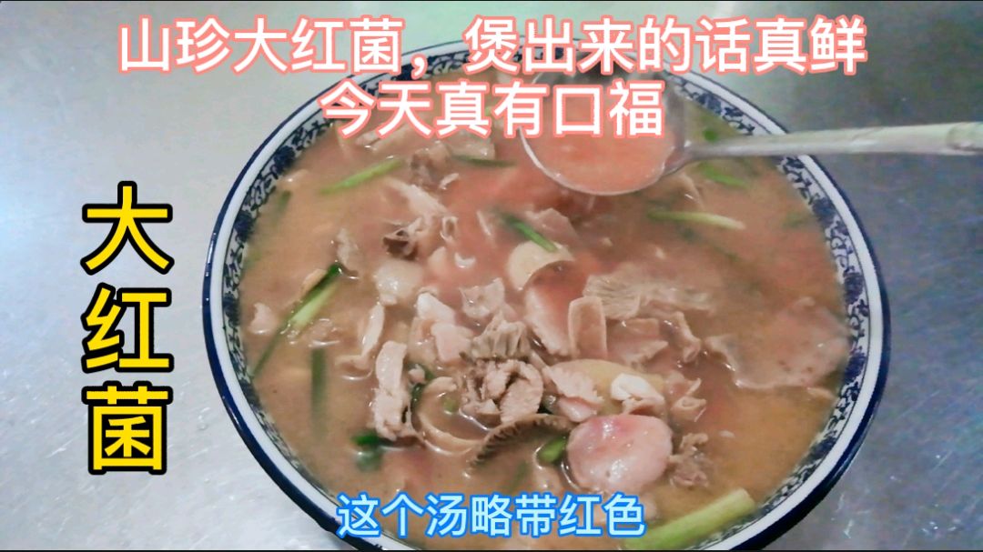 今天用野生的大红菌,和土鸡一起煲汤,那个才叫鲜