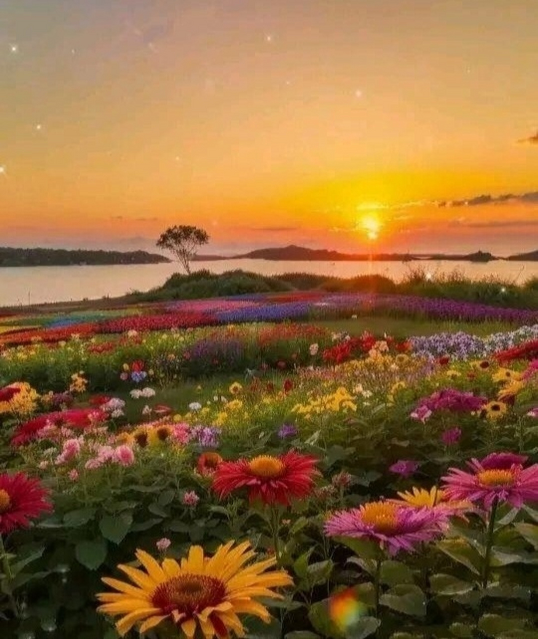 美景分享:秋阳与秋菊(落日无心花有意,夕阳入画菊为媒)