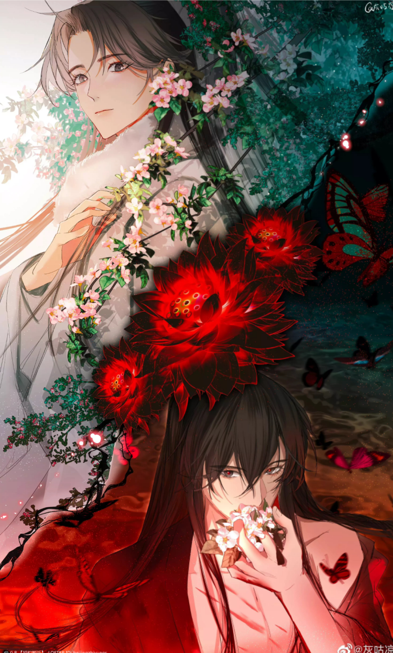 傻花与海棠 知道么,海棠别名晚夜玉衡 画师:灰咕凉#二哈和他的白猫