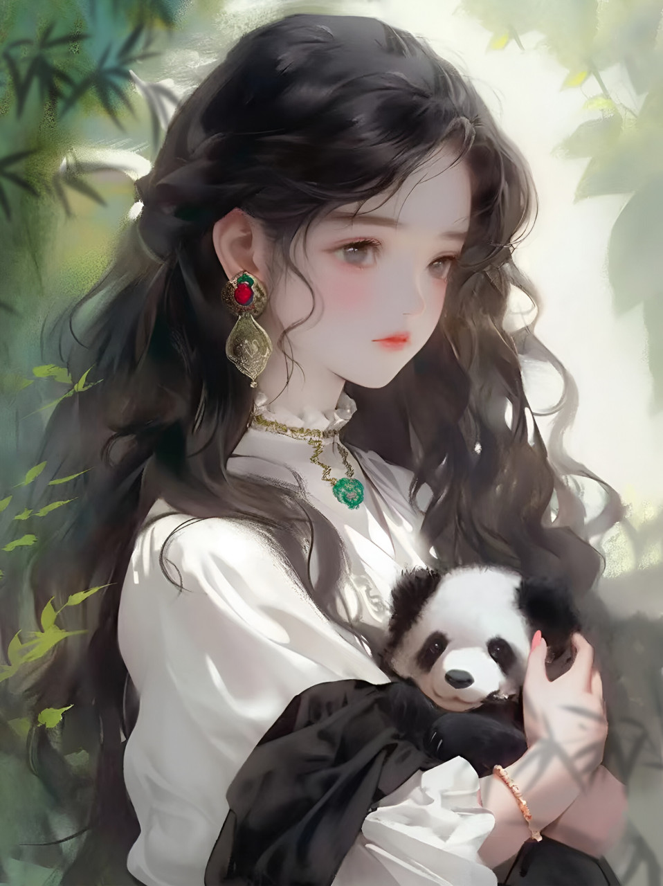 少女与熊猫 #二次元# #ai共创计划# #ai绘画