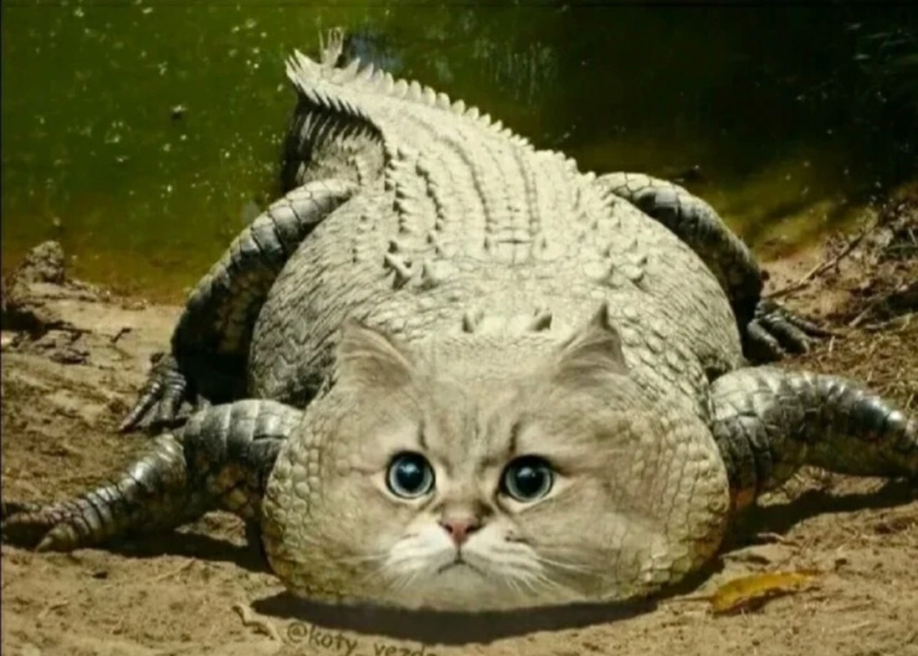 远古薛定地区的独特物种,因此被命名为薛定鳄猫#趣图搞笑# #幽默