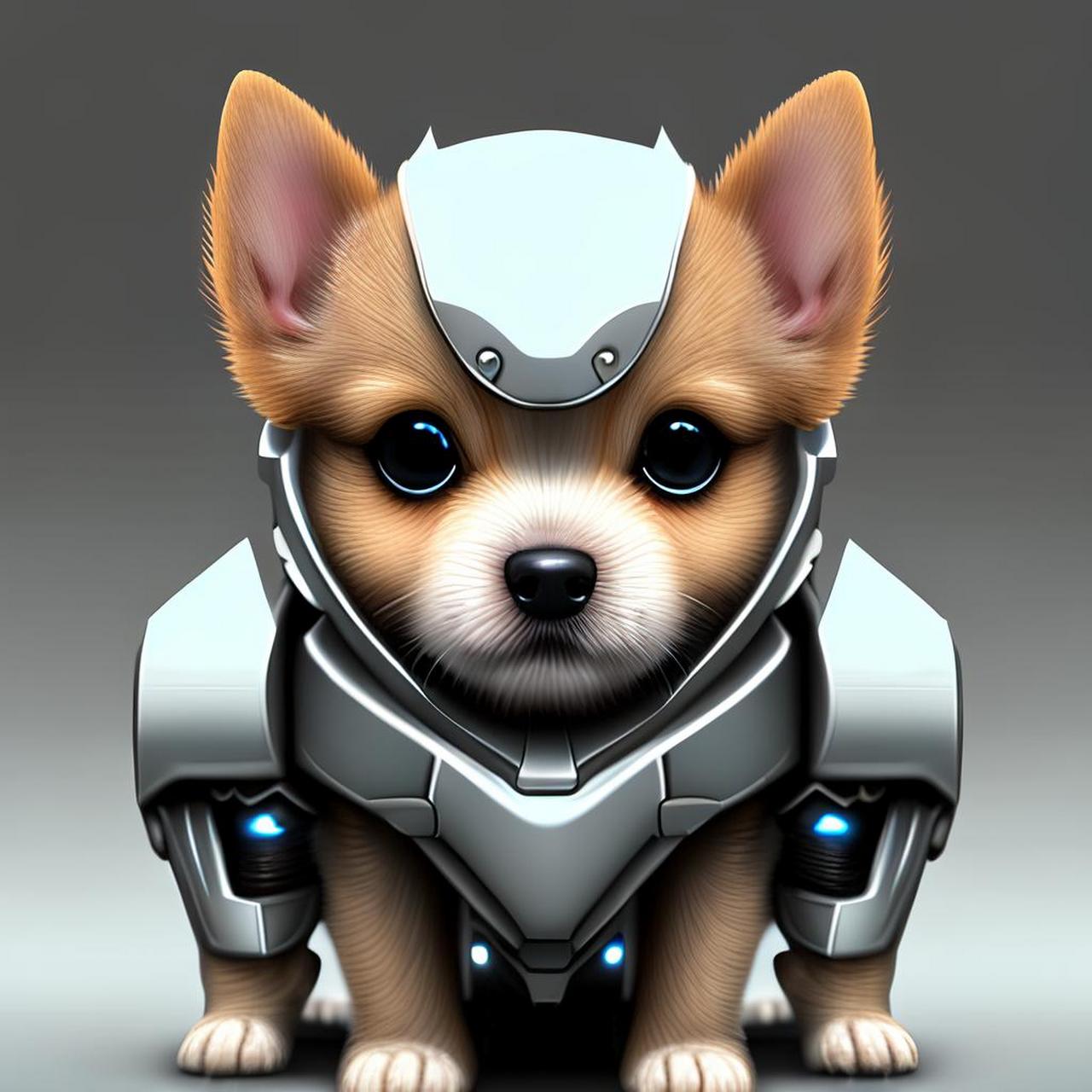 聪明的ai,今天画一个机甲小狗  #百度ai绘图黑科技#  画的怎么样?