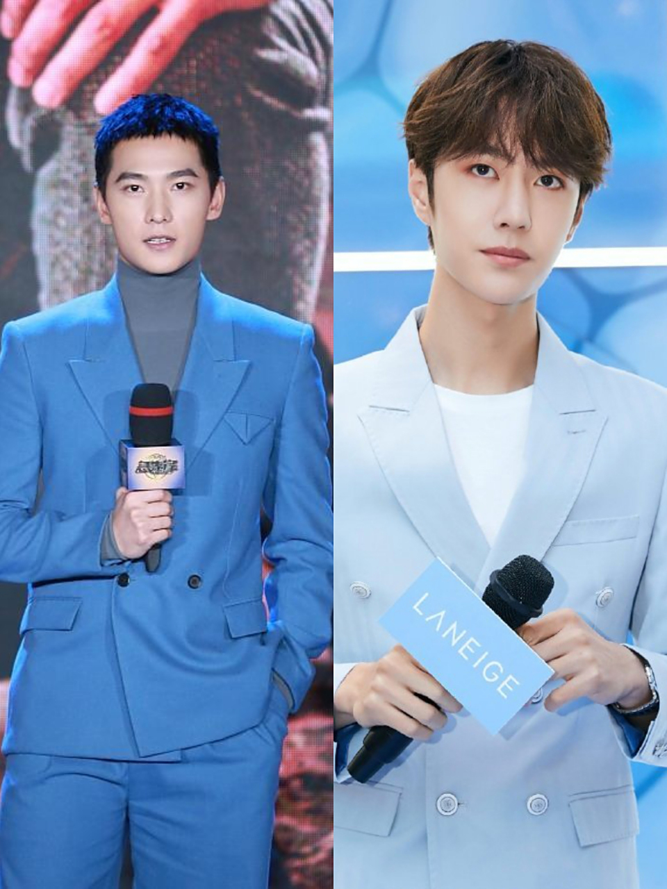 杨洋vs王一博同色系西装比拼,一博很帅,杨洋360度无死角