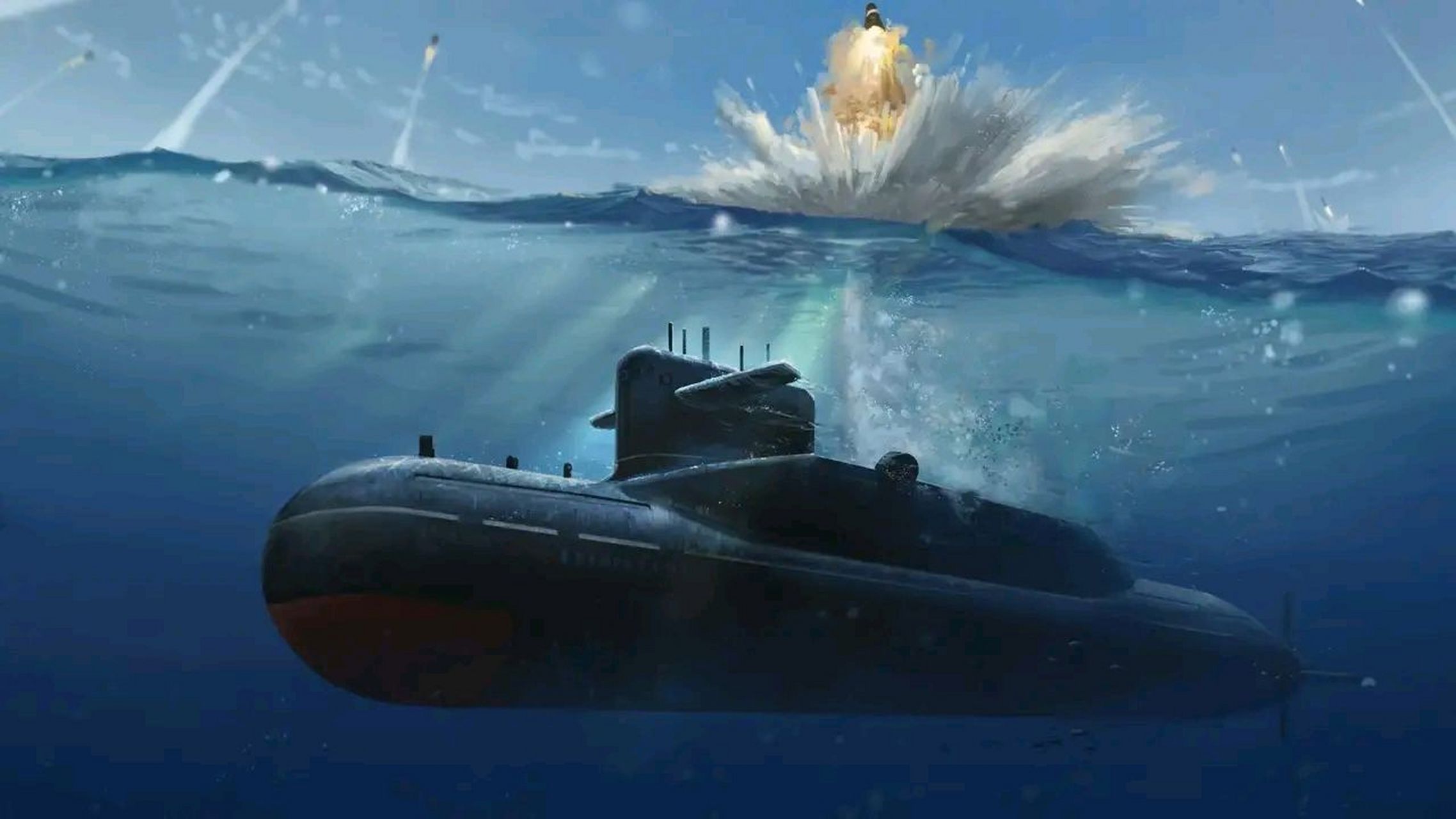 近日,网络上流传着中国在渤海湾成功试射的巨浪-3洲际弹道导弹出水