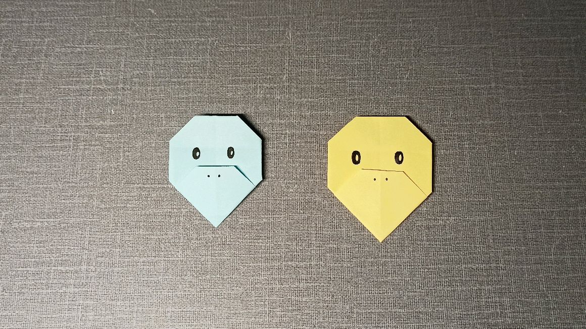 趣味折纸:简易小鸭子头像